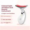Instrument de masaj pentru gât cu vibrații, instrument pentru modelul gâtului, fier mic de ridicare și strângere a gâtului, lumină facială de culoare, introducere, instrument de înfrumusețare