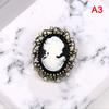 Vintage Gothic Style Head Statue Cameo Brooch Rhinestone Brooch For Women