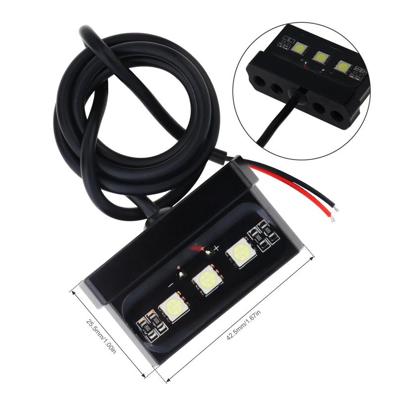 1pc Motorcycle License Plate Light LED Mini 12V CNC Aluminum Alloy Waterproof Rear Tail Motorbikes Light for License Plate Black