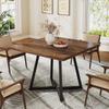 Tribesigns Square Dining Table, 31.5 Inch (80 Cm) Industrial Dining Table with Metal Base, Kitchen Table for Dining Room