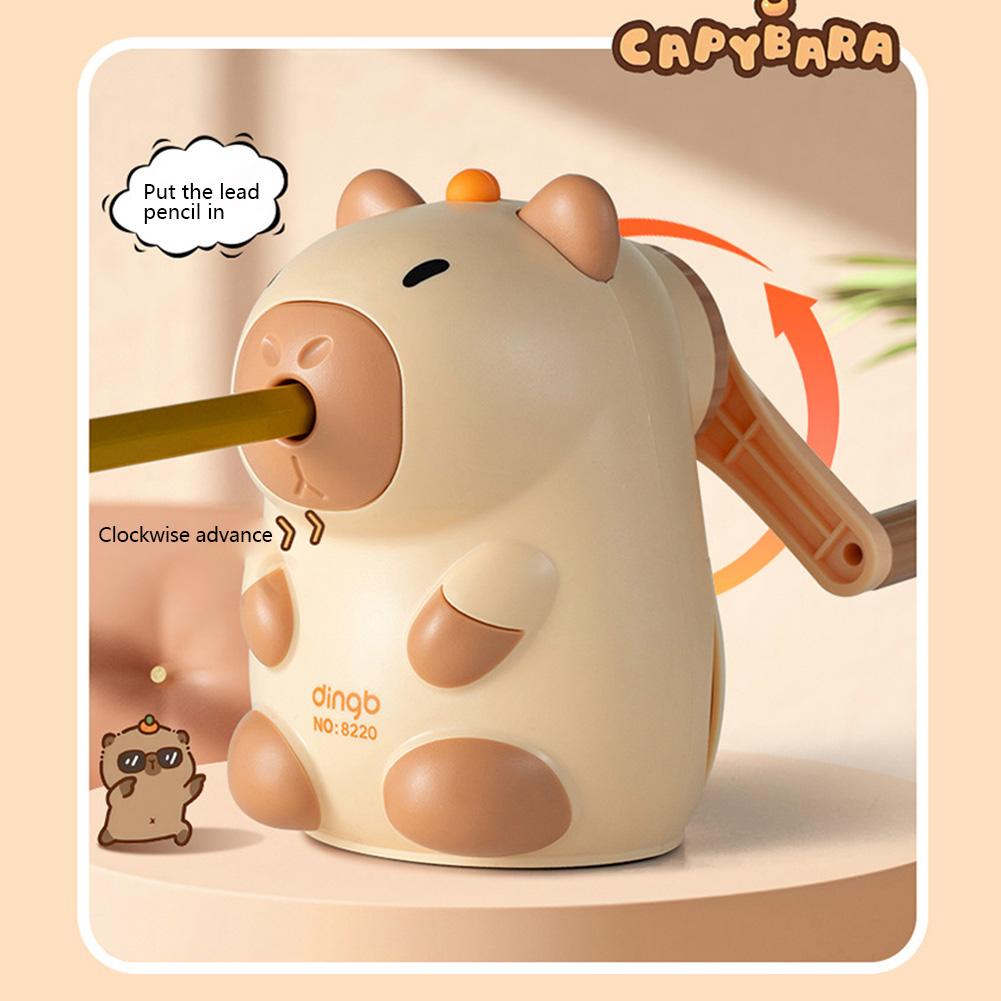 Cute Cartoon Capybara Hand Crank Mechanical Pencil Sharpener Pencil Automatically Enters Pencil Sharpening Tool Stationery