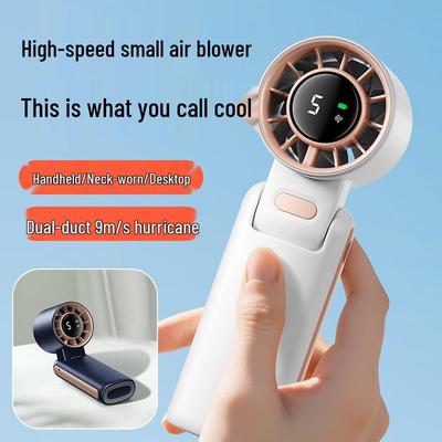 Portable Folding Neck Fan: Mini USB, Turbine Design, Long Battery Life