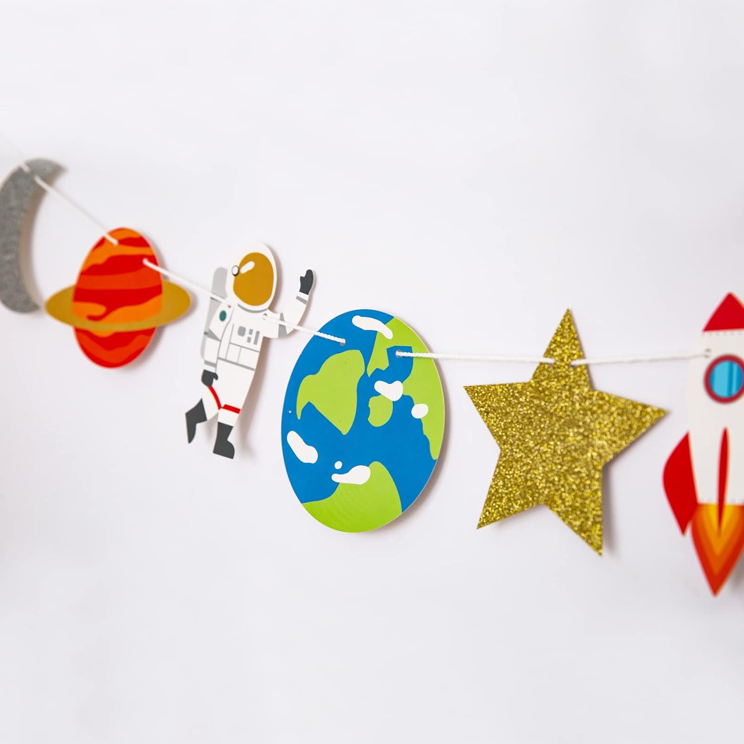 Outer Space Garland,Space Birthday Decorations,Planet Theme Banner,Outer Space Wall Decor,Space Baby Shower Decorations,Planets Rocket Astronaut Star