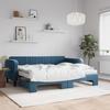 VidaXL Daybed with Trundle Bed and Mattress Blue 90x200 Cm Velvet 3197086