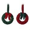 Round Christmas Wreath Pendant Hanging Cord Xmas Tree Pendant Holiday Window Accent Christmas Tree