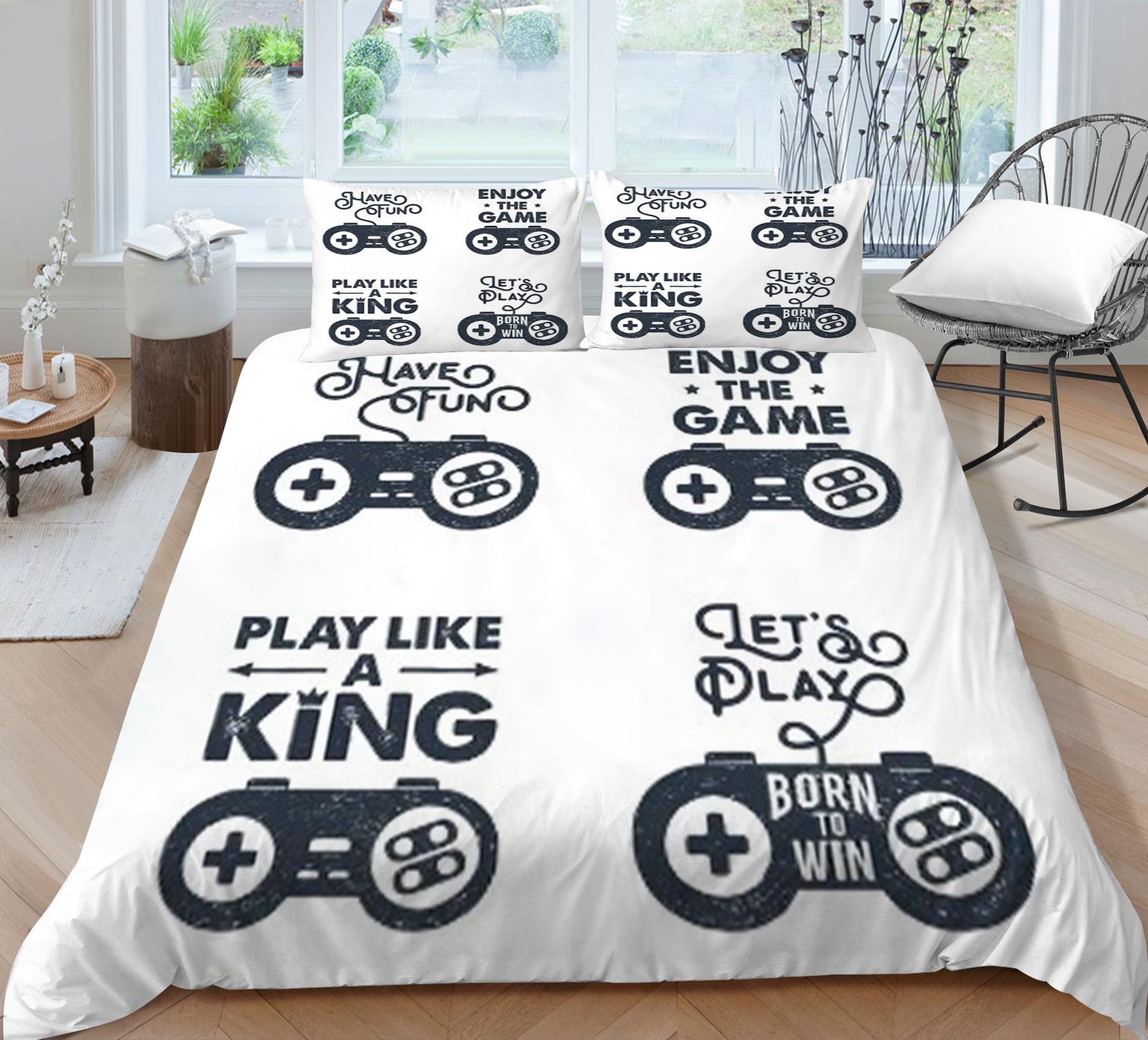 

Роскошный домашний постельный комплект с 3D-рисунком игрового геймпада, полный размер, пододеяльник и наволочка для мальчиков и мужчин, любителей игр, для комнаты геймера, спальни EU Single 135x200cm