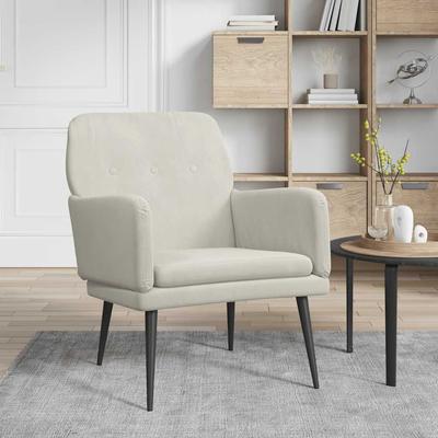 Vidaxl Armchair, Cream, 62X79X79 Cm, Upholstered In Velvet