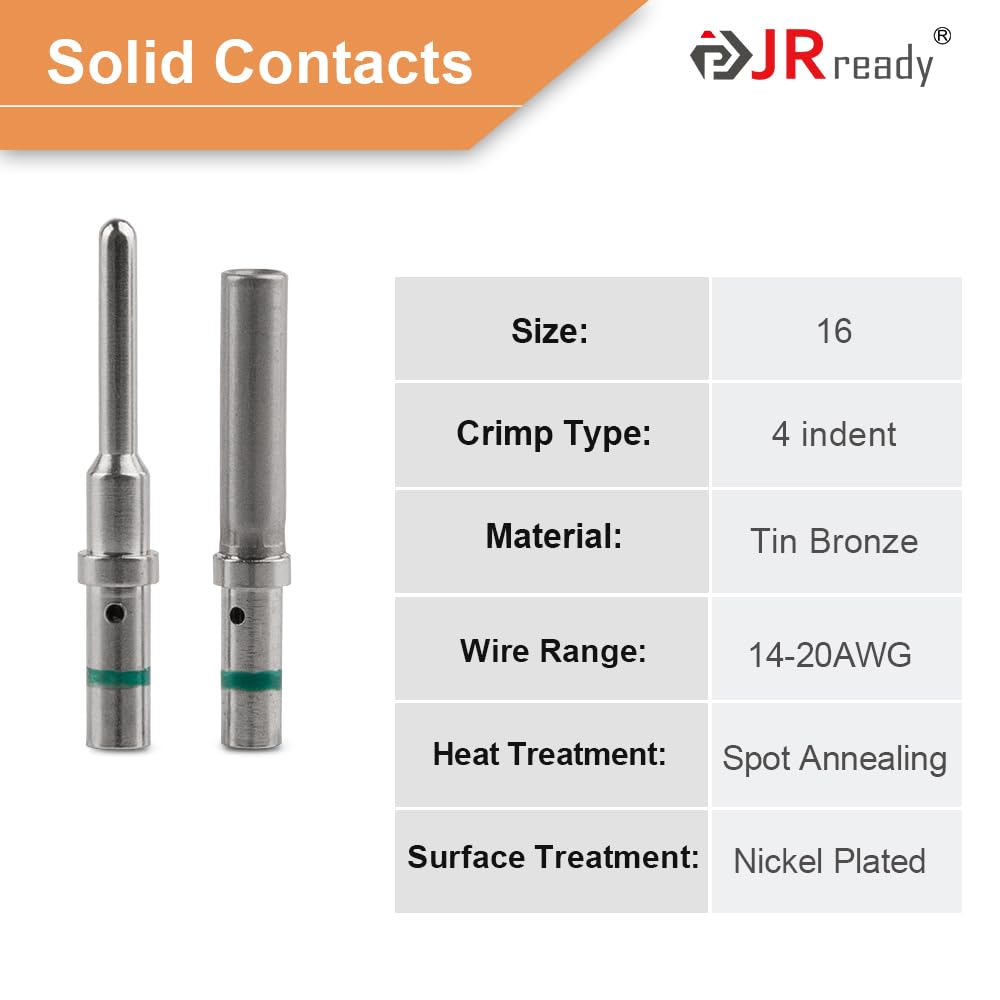 JRready ST6246 Deutsch 2 Pin Connector 10 Sets, DT04-2P DT06-2S Gray Waterproof Electrical Wire Connector With Solid Contacts 14-20AWG