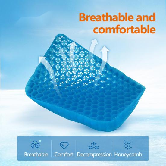 Gel Technology Seat Cushion Ultimate Comfort Ergonomic Design Travel Cushion Foldable Portable Breathable Sitting Cushion for Airplane Stadium Camping