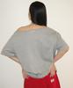 RONRON 3 Star Applique Off Shoulder T Shirt Gray