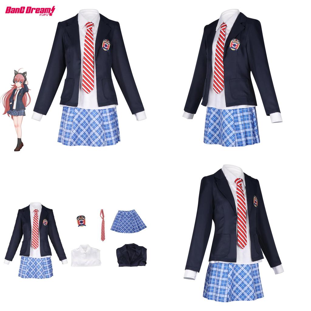 Bang Dream Cosplay Uniform With Wig For Style Cosplay Event Summer