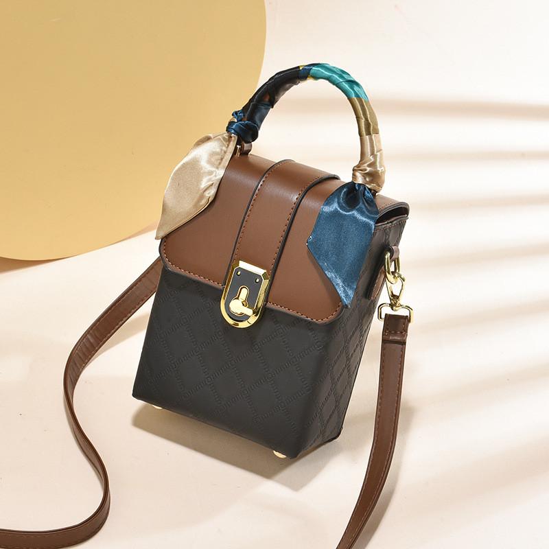 

Stylish Quilted Phone Bag For Women In Chic Black And Coffee Color Combination Ideal For Daily Use Style A