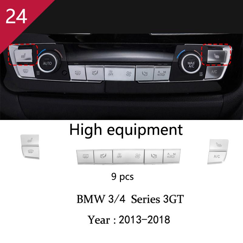 For BMW 3 4 Series 3GT F30 F32 F34 Car Styling Interior Gearshift AC CD Button Panel Door Armrest Decoration Cover Trim Sticker MQHWD1