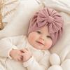 Solid Color Infant Turban Hat Knotted Design Newborn Head Wrap Cute Baby Hat  0-6 Months Fit