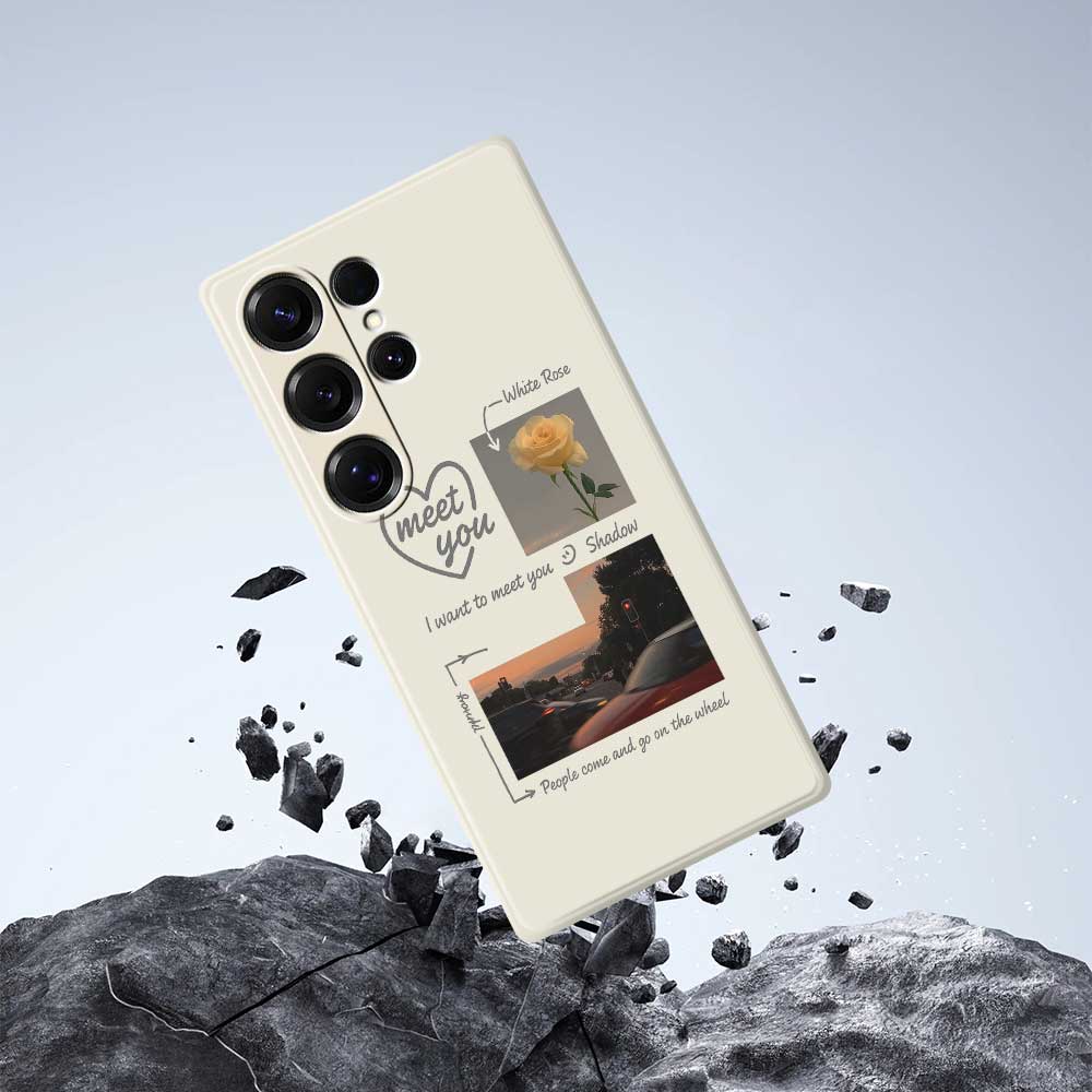 For Samsung Galaxy S25 Ultra Case Meet You Photo Pattern Printing Straight Edge TPU Phone Back Cover