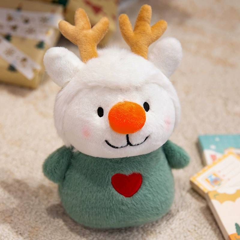 Christmas And Tree Reindeer Plush Toys With Clown Design For Festival Gifts