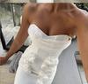 Elegante Vestido Bodycon Bandeau con Flor 3D: Vestido de Boda y Fiesta Verano 2024
