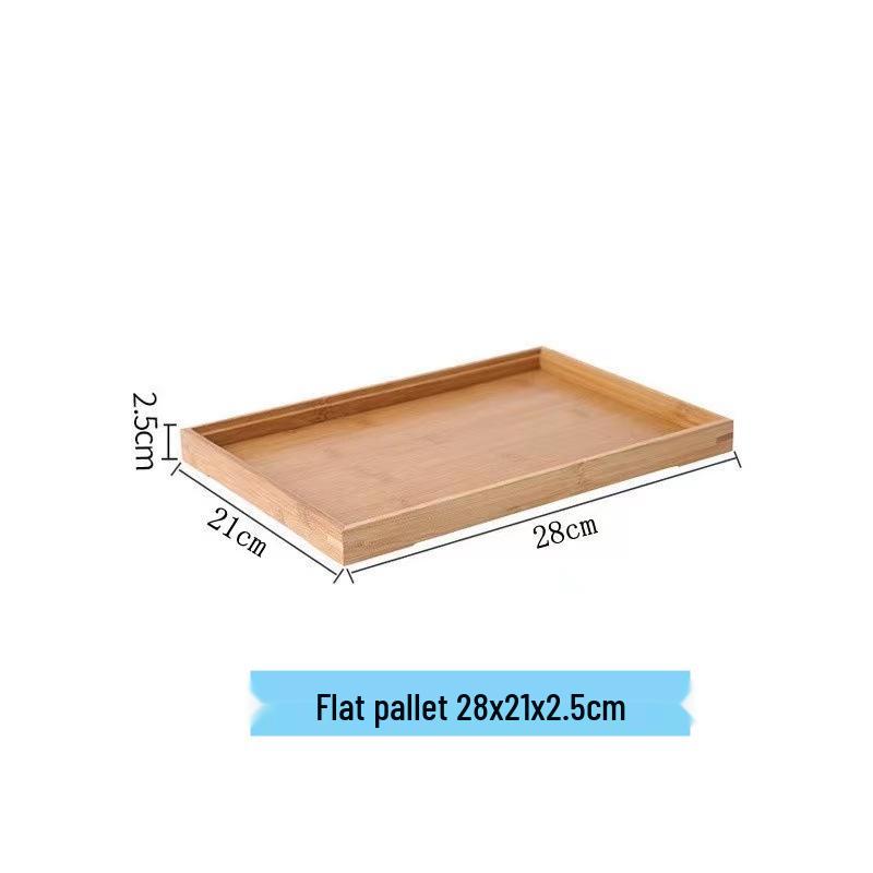 Japanese-Style Bamboo and Wood Tea Tray: Solid Rectangular Serving Tray for Restaurants and Homes