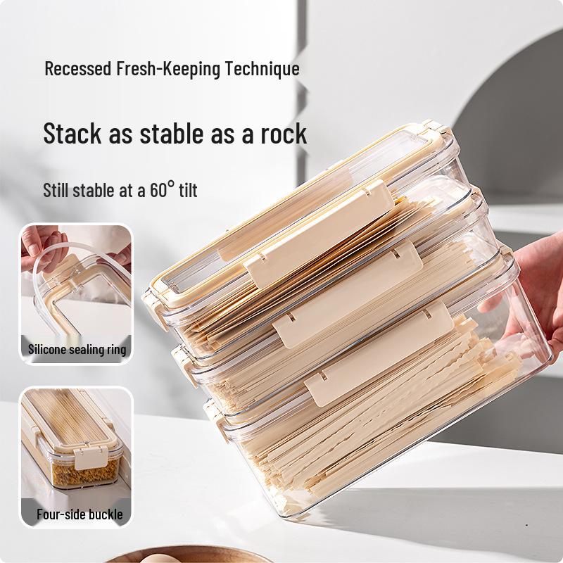 Food-Grade Large Capacity Noodle Storage Box with Handle and Seal