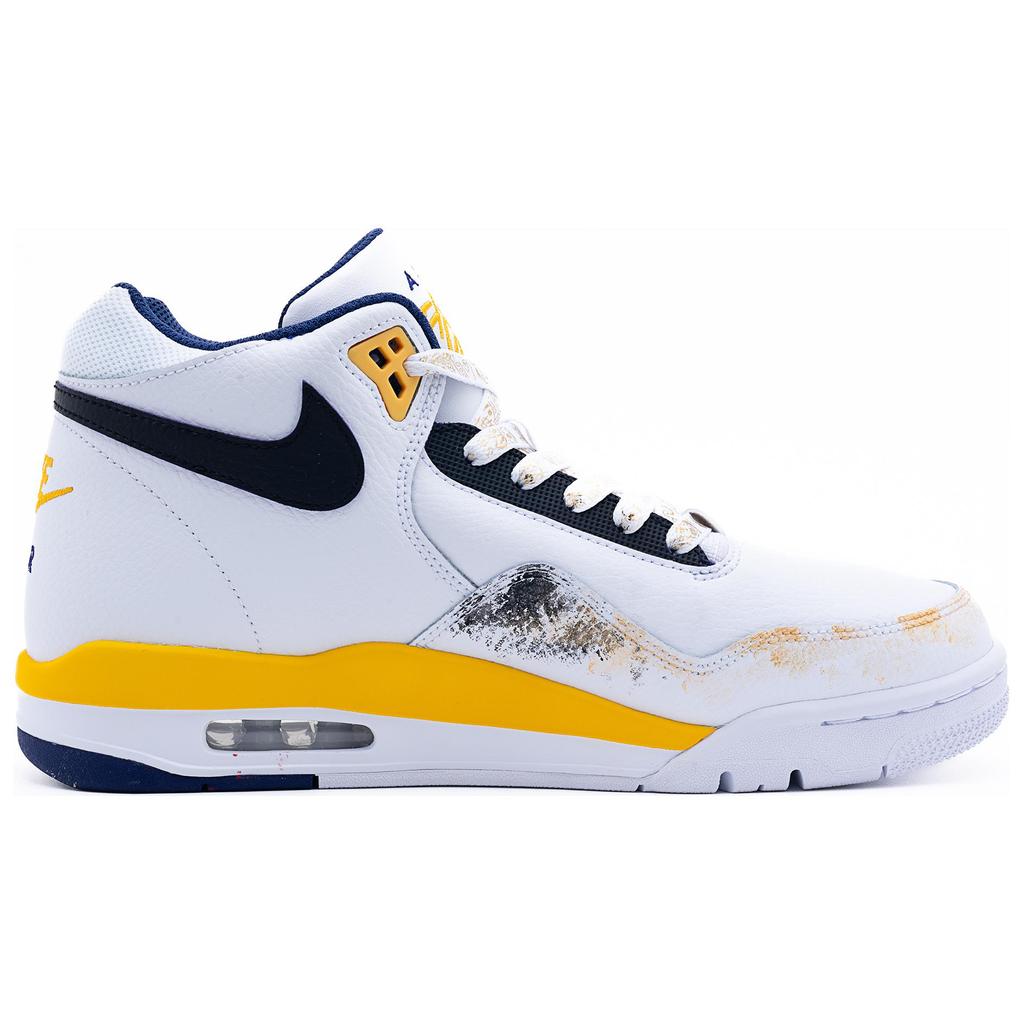 Nike Flight Legacy Basketball Shoes Men's Mid Top White/Yellow BQ4212-102(Team240-)