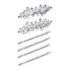 Sparkling Rhinestones Bride Hair Clip Wedding Hair Pin Spring Barrette Hair Ornament for Bride Ceremony Photography Wear