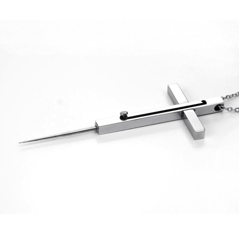 Adjustable Length Square Toothpick Necklace Retractable Push-pull Fruit Pick  Outdoor Picnic