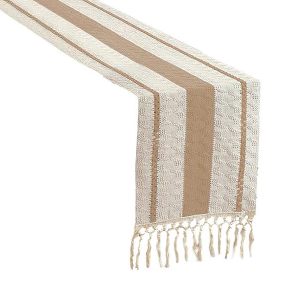 Nordic Style Table Runner Color Block Design Easy To Clean Table Flag with Tassel Christmas Dinner Table Accessory