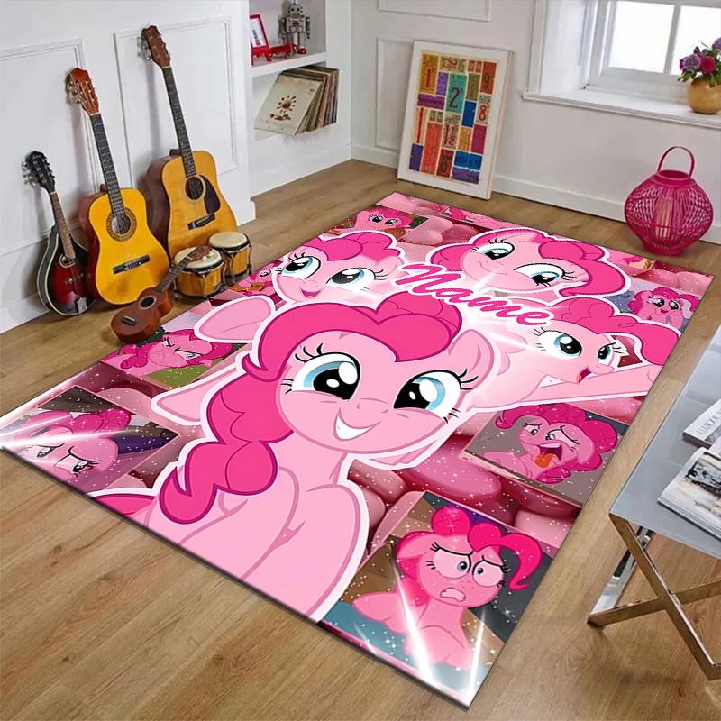 Custom My Little Pony Mat Personalized Name, Polyester Washable Indoor Entryway Rug, Gift for Christmas, Easter, Thanksgiving Day