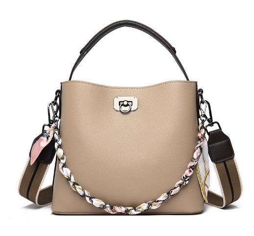 Bag New Product Design Niche Bucket Bag ODM Generation Leather Lychee Pattern Portable Messenger Bag Free Silk Scarf