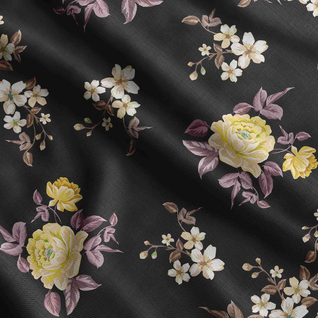 Soimoi Floral Vintage Print Cotton Cambric Quilting Fabric Sold by The Yard 42 Inch Wide Medium Weight Cotton Fabric Sewing Supplies