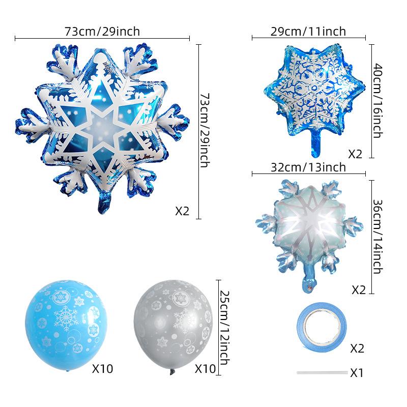

26 Pcs Ice and Snow Theme Snowflake Foil Balloons Christmas Party New Year Birthday Party Scene Decoration Baby Shower Globos Other&Other