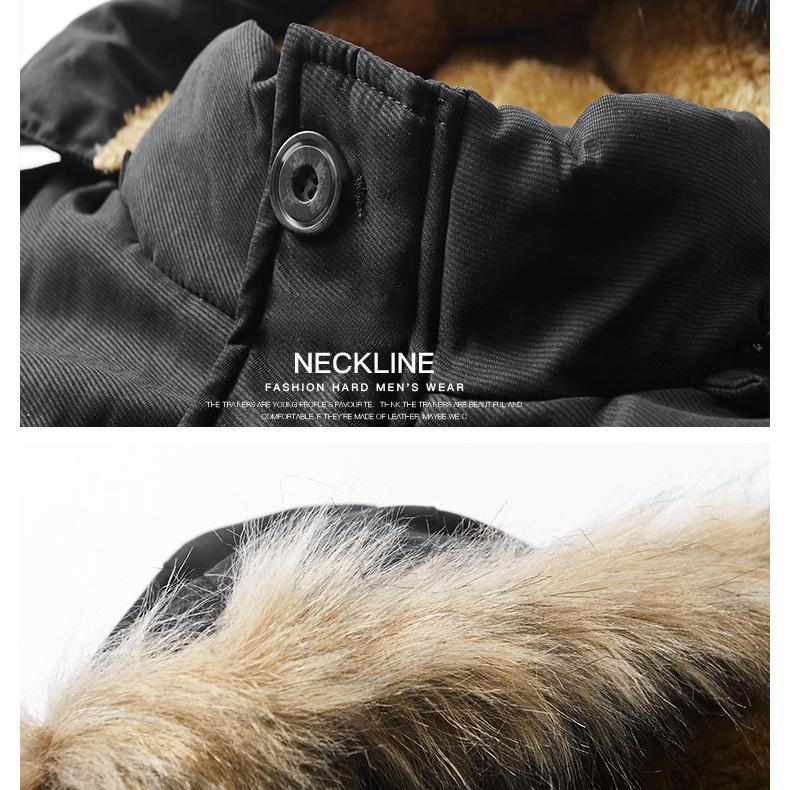 Men's Cotton-padded Jackets, Winter Velvet Thickened Cotton-padded Jackets, Men's Mid-length, Large Size, Men's Cotton-padded Jackets