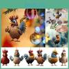 Weihnachts-Cartoon-Huhn-Acryl-Auto-Hängedekoration, festlicher Baumschmuck, Heimdekoration