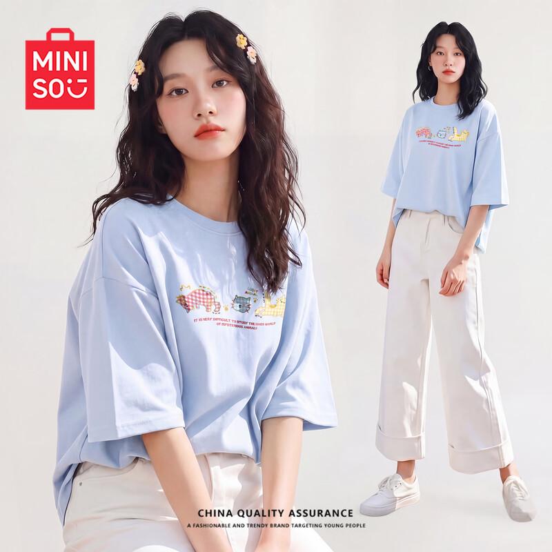 MINISO Women s Pure Cotton Loose-Fit T-Shirt 2XL