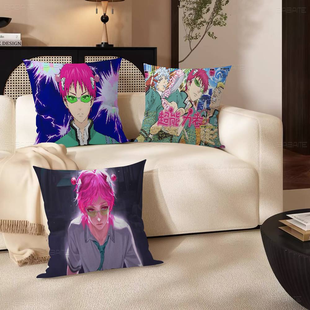 The Disastrous Life Of Saiki K Saiki Kusuo Cushion Polyester Sofa Cushions Decorative Throw Pillows Home Decoration Pillowcover