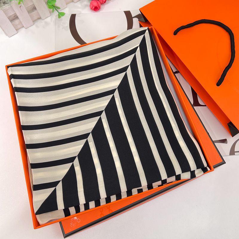 Simple Reply 14 Mmi Silk Double Crepe Scarf Women'S Spring Summer Mulberry Silk Scarf 110 Square Scarf Sunscreen Shawl