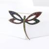 Vintage Rhinestone Dragonfly Brooches for Women Unisex Insect Pins Event Party New Gifts Backpack Decoration Clothes Accessories