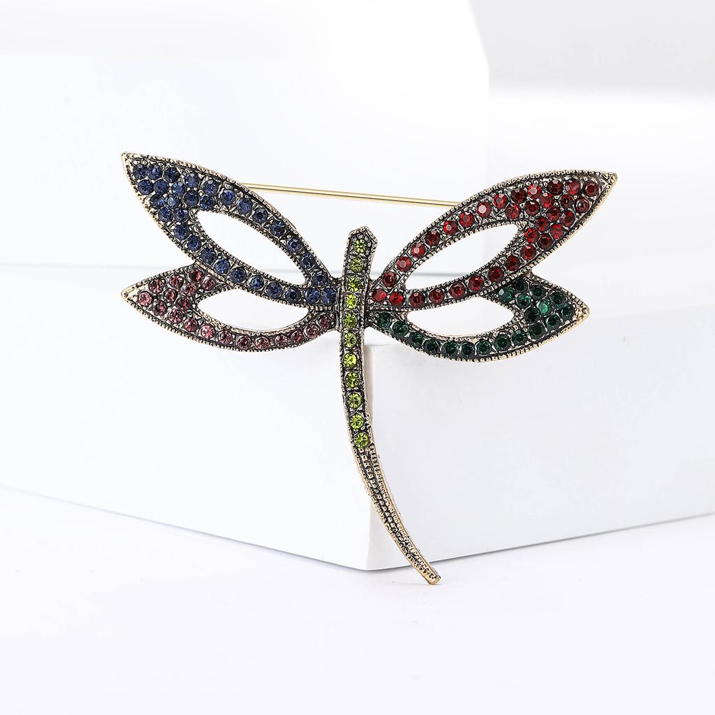 Vintage Rhinestone Dragonfly Brooches for Women Unisex Insect Pins Event Party New Gifts Backpack Decoration Clothes Accessories