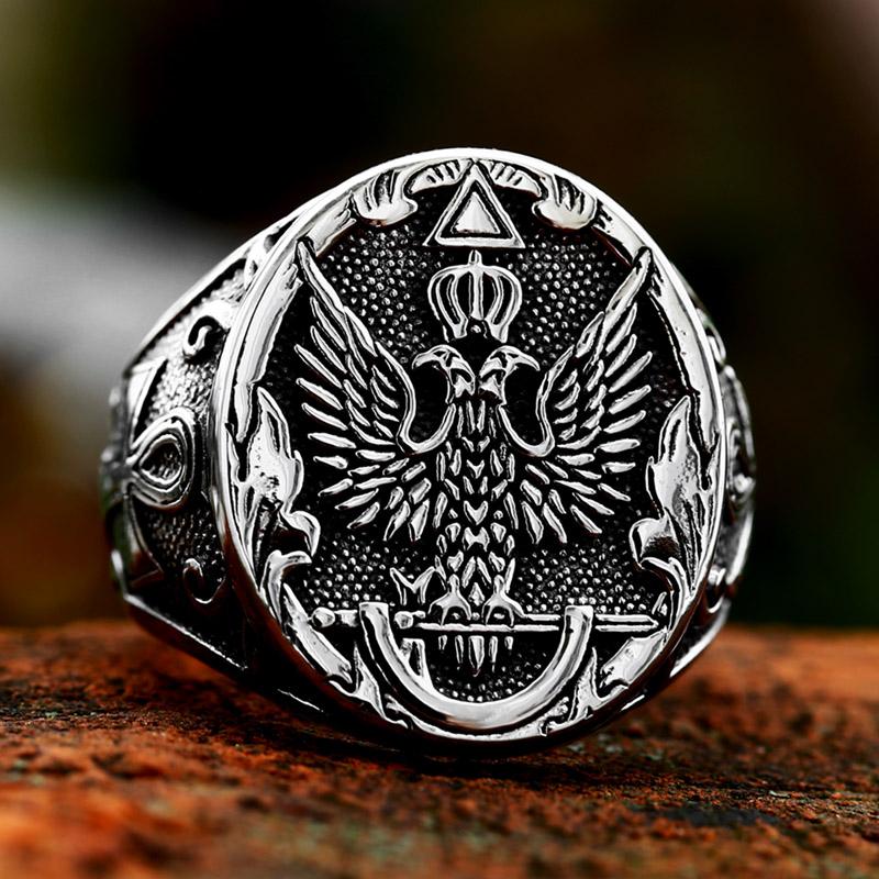 

BEIER New Design Stainless Steel Eagle Ring Bird Pattern Cross US Style Men s Ring Cool Biker Animal Jewelry High Quality 13