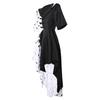 Cruella de Vil 101 Dalmatians Halloween Long Sleeve Cosplay Dress
