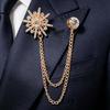 Quasten Kette Herren Brosche Zink Zinklegierung Anzug Kragen Pin Temperament Stern Quaste Brosche Männlicher Charme