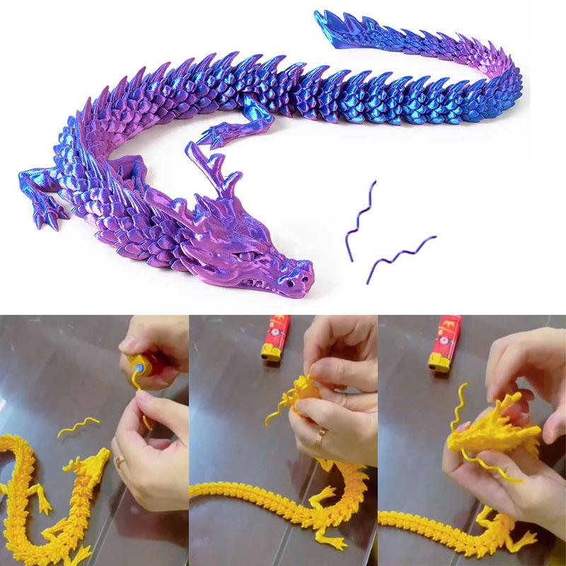 1/2PCS 3D Printed Dragon with Egg Articulated Dragon Full Body Joints Can Move Rotatable Articulated Desktop Creative Kids Toys