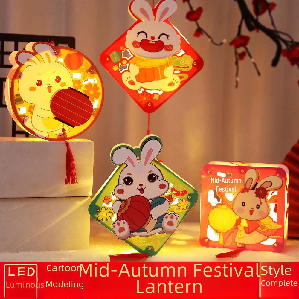 2023 Mid-Autumn Children's DIY Portable Luminous Rabbit Lantern Kit