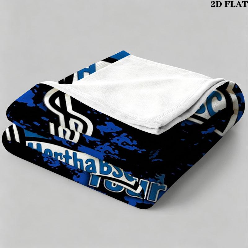 1PC Hertha BSC Custom Name Patterned Flannel Blanket Suitable For All Seasons for Home Decor Warmth and Comfort Gifts Holiday Present