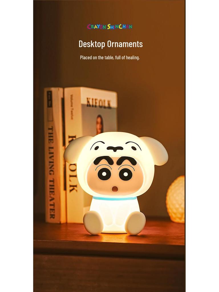 Shiro Silicone Night Light with USB Charging, Dimmable Tap Control, Crayon Shin-chan Design