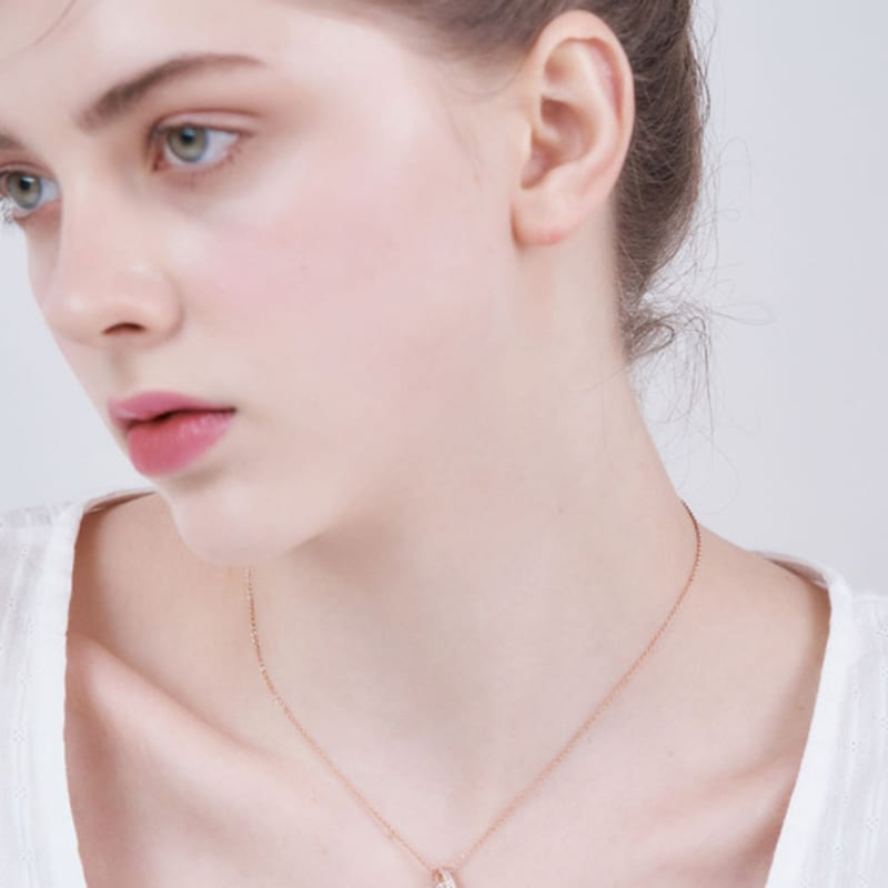 ELLE Jewelry Double Heart Cubic Necklace ELBRNN235