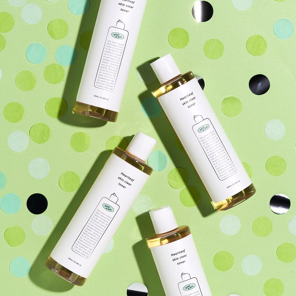 Waderskin Heartleaf Skin Clear Toner 300ml + Breeze Essence Fluid Lotion 210ml Set, 1 Set