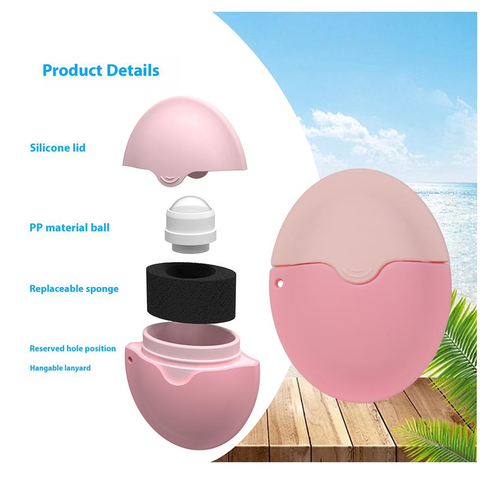 Roll on Sponge Applicator Refillable Sun Lotion Applicator Oval Suncream Roller Applicator Portable for Summer Beach