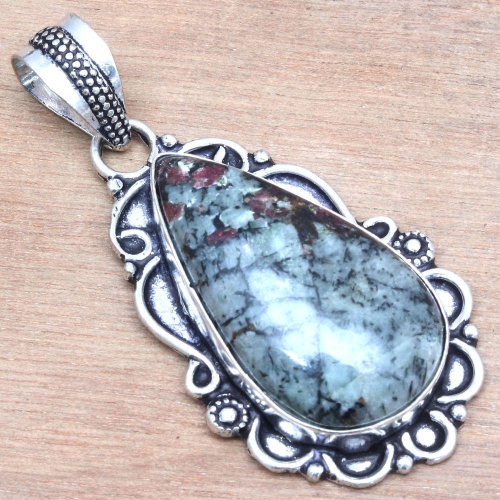 Pendant Eudialyte Jasper Gemstone Gift For Her Silver Jewelry 2"
