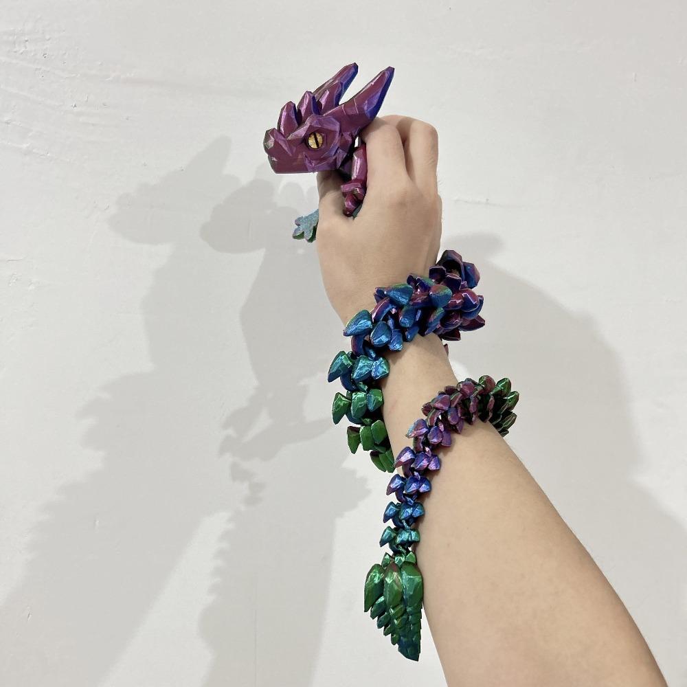 Glow In The Dark 3D Printed Horned Dragon Simulation Dragon Ornament Dragon Figurine  Home Decor